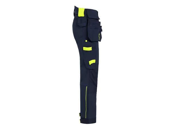 BJÖRNKLÄDER HÅNDVERKSBUKSE STRETCH CONTR Marineblå/Gul C44