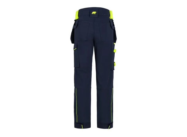 BJÖRNKLÄDER HÅNDVERKSBUKSE STRETCH CONTR Marineblå/Gul C44