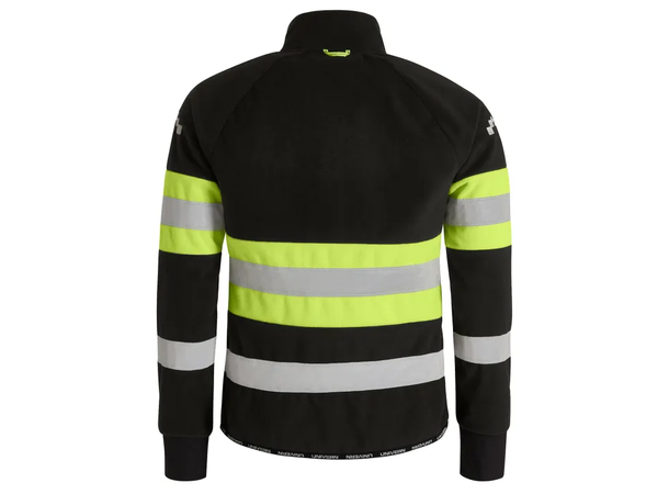 UNIVERN BRYNE FLEECEJAKKE KL. 1 Svart/HiVis Gul S