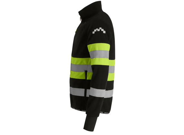 UNIVERN BRYNE FLEECEJAKKE KL. 1 Svart/HiVis Gul S
