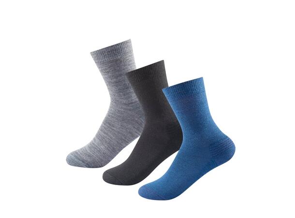 Devold Daily Merino Medium Sock 3PK Svart/Svart 36-40