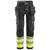 Snickers 6931 FlexiWork Arbeidsbukse+ Svart/HiVis Gul, str.046 Kl.1 