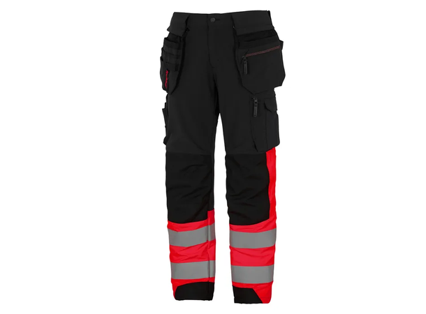 HÅNDVERKSBUKSE MOTION 238-1 FULL STRETCH Svart/Rød C44