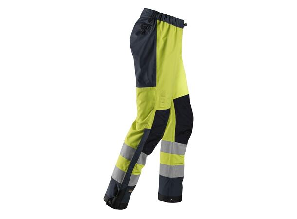 Snickers 6530 AllroundWork skallbukse HiVis Gul/Blå, str.XXL Kl.2 vanntett