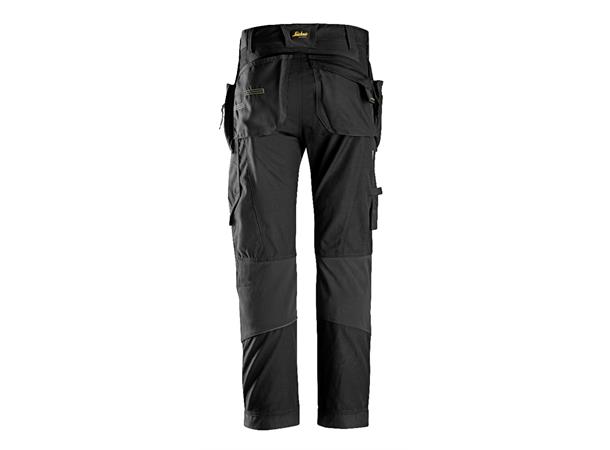 Snickers 6902 FlexiWork Arbeidsbukse+ Svart, str.158 m/hylsterlommer
