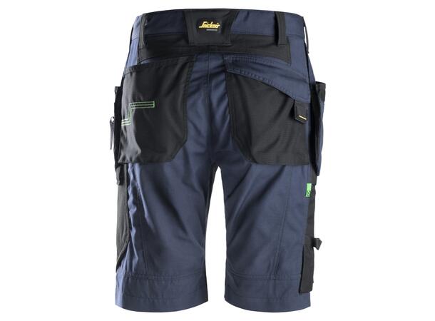 Snickers 6904 FlexiWork Håndverksshorts Marineblå/Svart, str.064 m/hylsterlommer