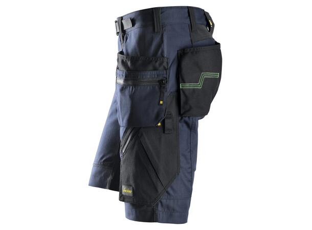 Snickers 6904 FlexiWork Håndverksshorts Marineblå/Svart, str.054 m/hylsterlommer