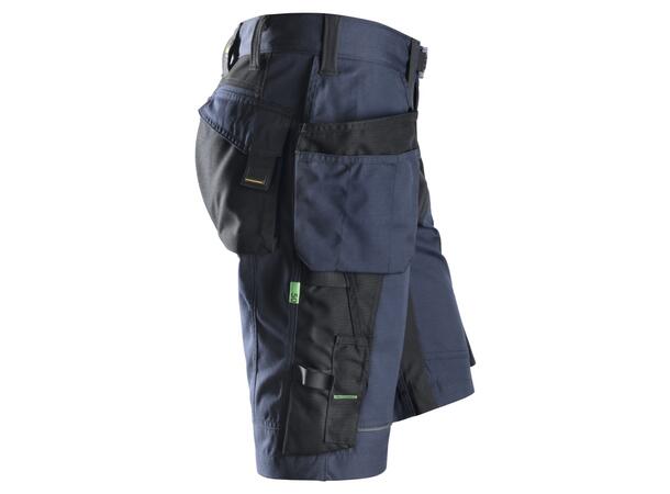 Snickers 6904 FlexiWork Håndverksshorts Marineblå/Svart, str.064 m/hylsterlommer