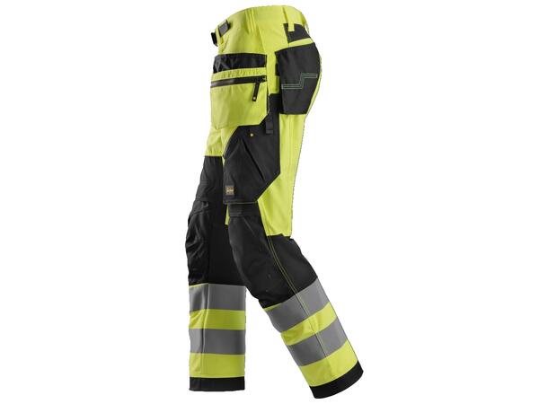Snickers 6932 FlexiWork+ Arbeidsbukse HiVis Gul/Svart, str.044 Kl.2