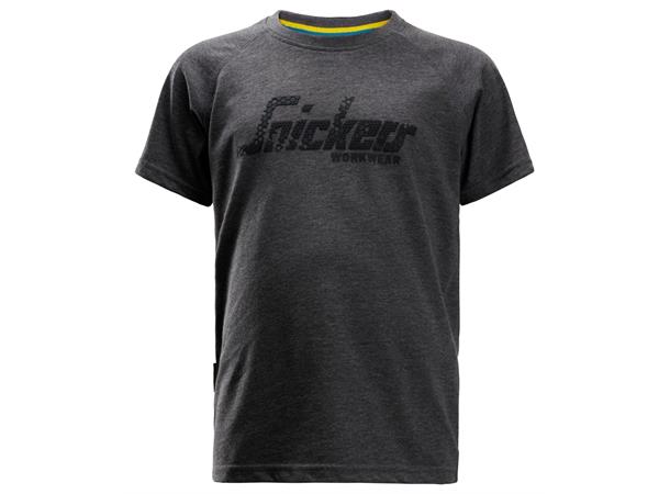 Snickers 7510 T-skjorte Blå, str.98/104 med logo for barn