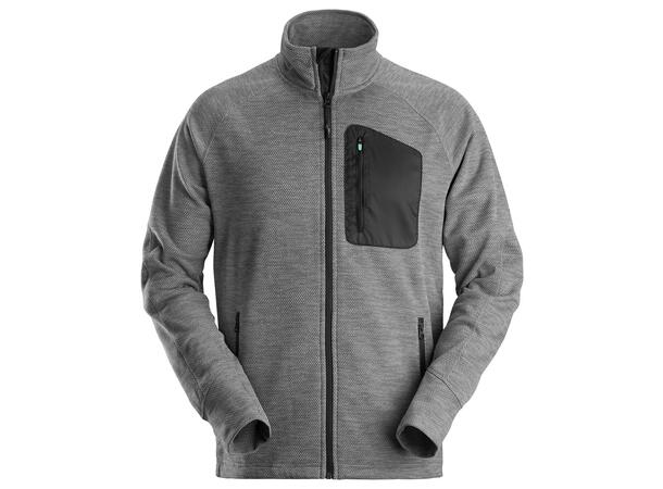 Snickers 8042 FlexiWork Fleecejakke Grå/Svart, str.XL