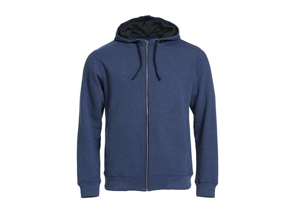 Clique Classic Hoody Full Zip Blåmelert str. S