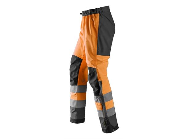 Snickers 6530 AllroundWork skallbukse HiVis Oransje/Grå, str.XS Kl.2 vanntett