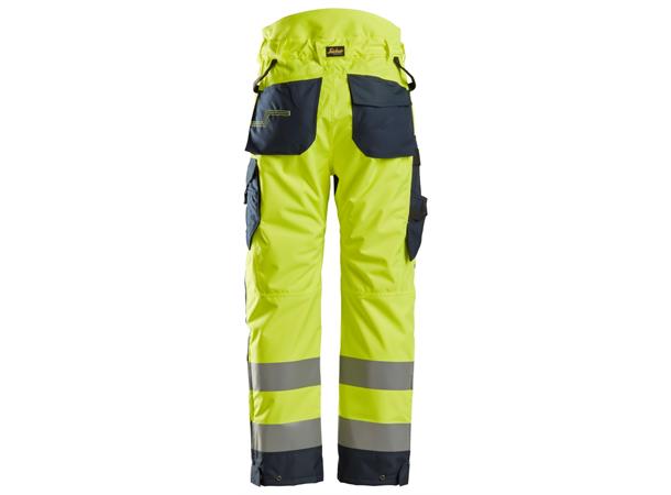 Snickers 6639 AllroundWork+ Vinterbukse HiVis Gul/Blå, str.M Kl.2