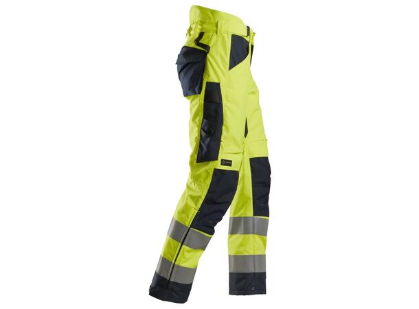 Snickers 6639 AllroundWork+ Vinterbukse HiVis Gul/Blå, str.M Kl.2