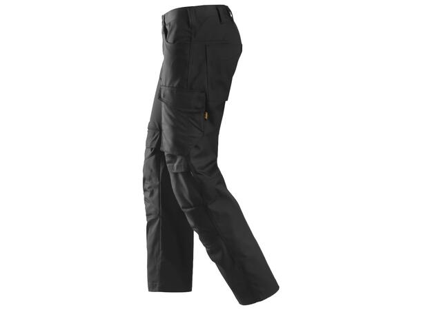 Snickers 6801 Servicebukse+ Svart, str.044 m/kneputelomme