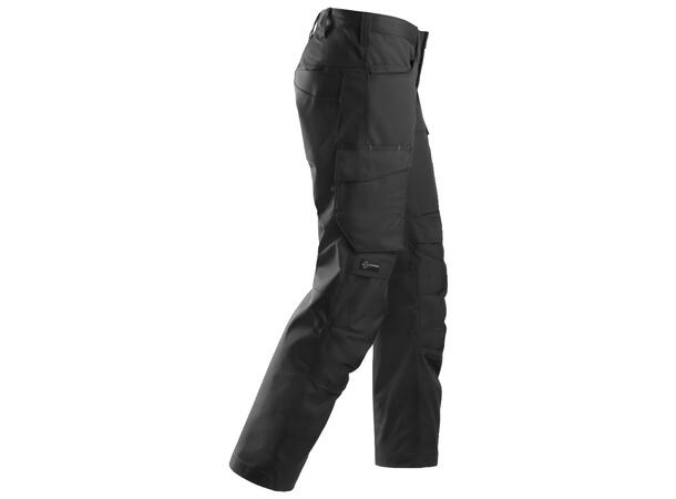 Snickers 6801 Servicebukse+ Svart, str.044 m/kneputelomme
