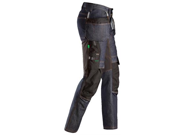 Snickers 6955 FlexiWork+ Arbeidsbukse Blå, str.044 denim m/hylsterlommer