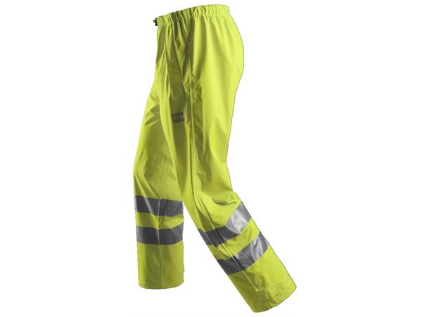 Snickers 8243 HiVis-PU-regnbukse HiVis Gul, str.S Kl.2