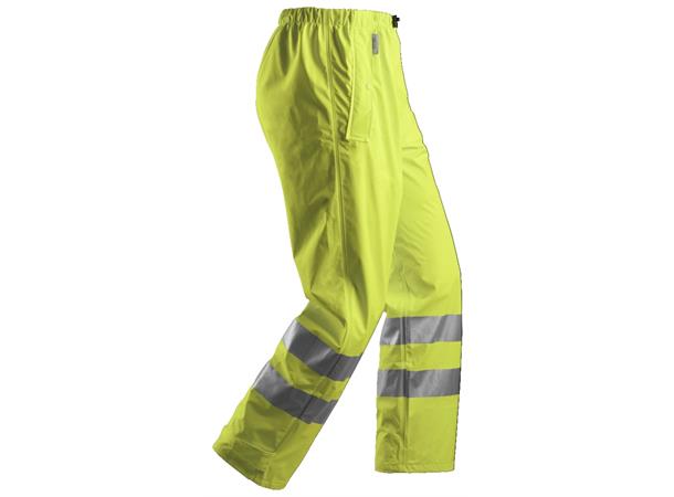 Snickers 8243 HiVis-PU-regnbukse HiVis Gul, str.S Kl.2