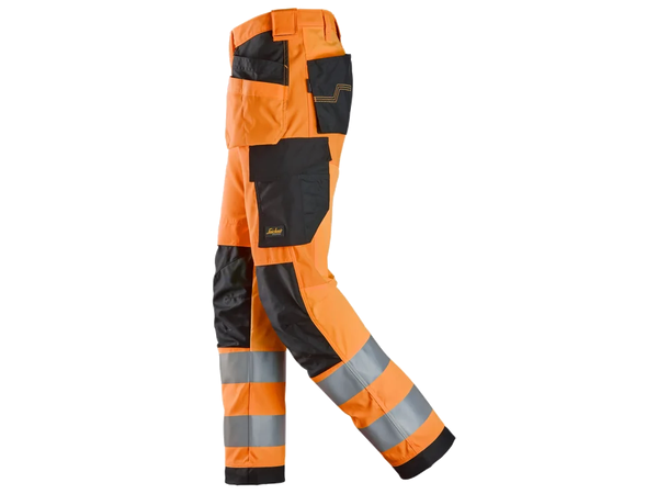 Snickers Arbeidsbukse Med Hylsterlommer HiVis Oransje/Svart str. C44, Klasse 2
