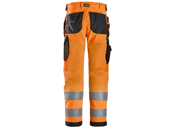 Snickers Arbeidsbukse Med Hylsterlommer HiVis Oransje/Svart str. C44, Klasse 2