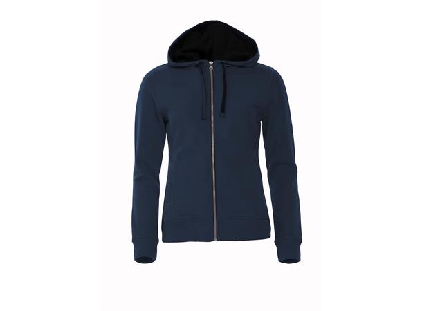 Clique Classic Hoody Full Zip Dame Marineblå str. XXL