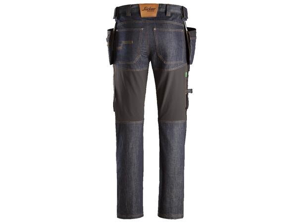 Snickers 6955 FlexiWork+ Arbeidsbukse Blå, str.046 denim m/hylsterlommer