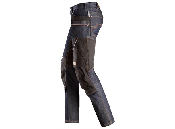 Snickers 6955 FlexiWork+ Arbeidsbukse Blå, str.046 denim m/hylsterlommer