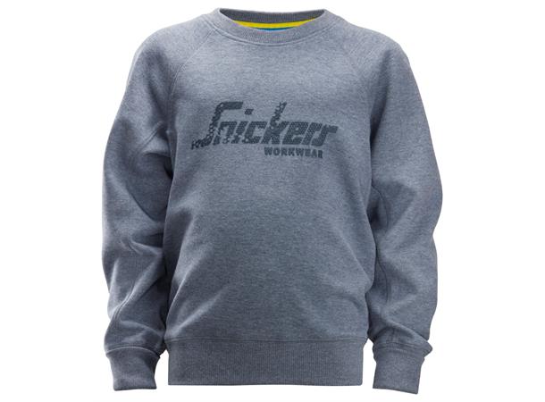 Snickers 7509 Genser Blå, str.98/104 med logo for barn