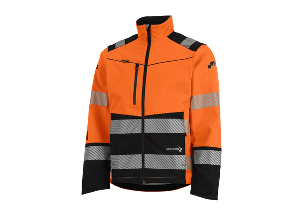 UNIVERN SOFTSHELL JAKKE HI-VIS HiVis Oransje/Svart XS