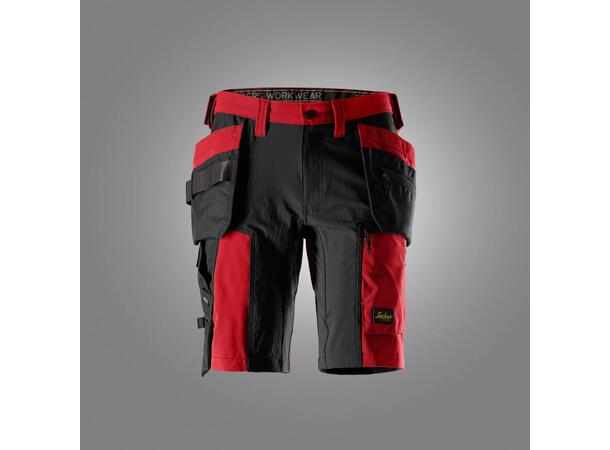 6118 Snickers AllroundWork Shorts HI Rød/Svart C44