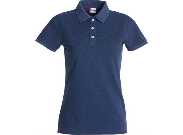 Clique Stretch Premium Polo Dame Blåmelert str. XXL
