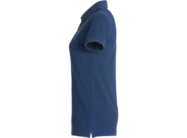 Clique Stretch Premium Polo Dame Blåmelert str. XXL