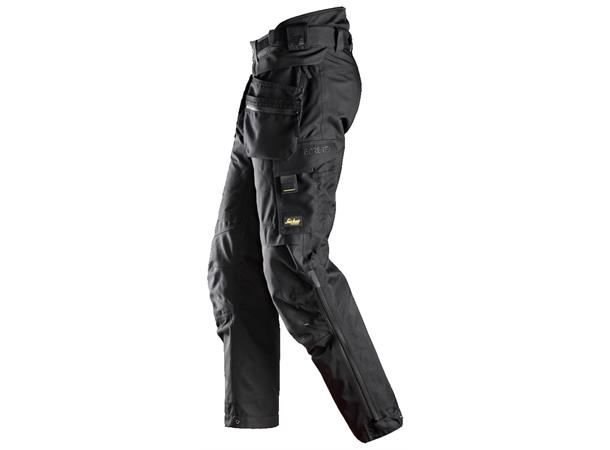 Snickers 6580 FlexiWork+ Arbeidsbukse Svart, str.XS GORE-TEX® m/hylsterlommer