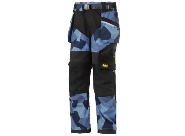 Snickers 7505 FlexiWork Håndverksbukse Camo, str.104 for barn
