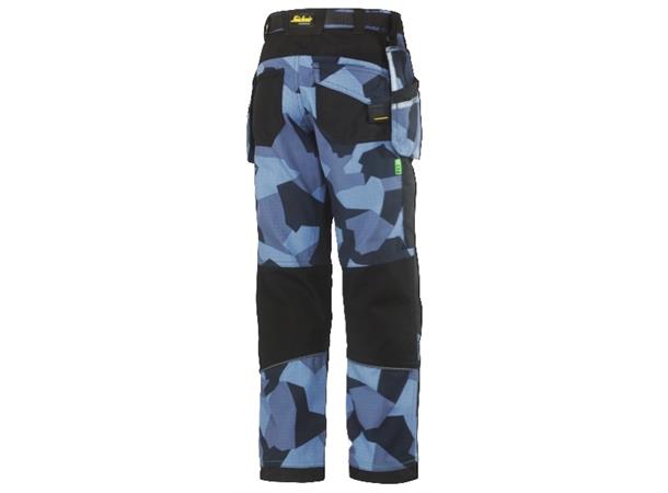 Snickers 7505 FlexiWork Håndverksbukse Camo, str.104 for barn