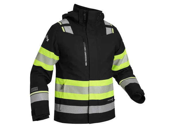 UNIVERN VINTERJAKKE PROTEC 2-IN1- KL 1 Svart/HiVis Gul XS
