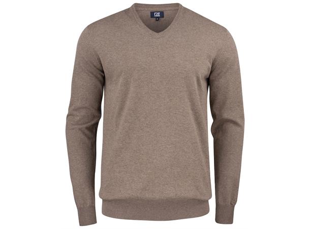 Cutter&Buck Oakville V-neck Men Brunmelert str. 4XL