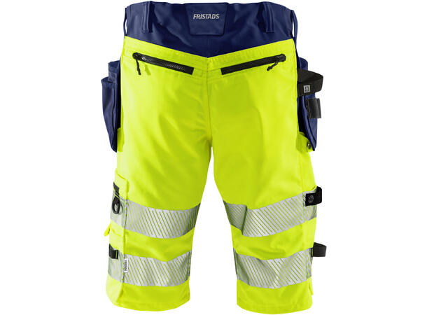 Fristads Shorts stretch, 2509 PLU HiVis Gul/blå, str.C54, HiVis, kl.1