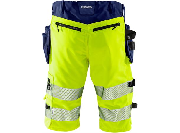 Fristads Shorts stretch, 2509 PLU HiVis Gul/blå, str.C44, HiVis, kl.1