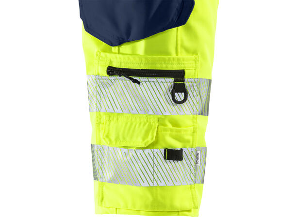 Fristads Shorts stretch, 2509 PLU HiVis Gul/blå, str.C44, HiVis, kl.1