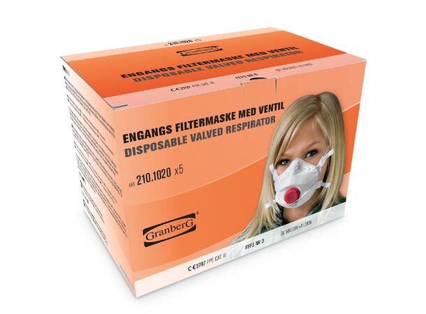 Granberg Filtermaske FFP3 NR D m/ventil