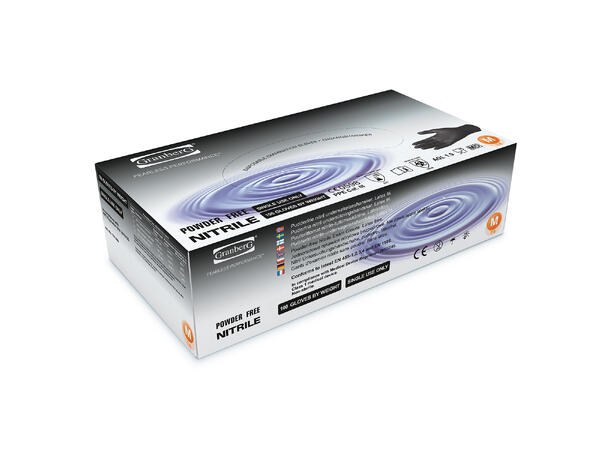 Granberg Hanske, Engangs, Nitril Str. L svart, AQL 1.5, 100stk/pk