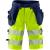 Fristads Shorts stretch, 2509 PLU HiVis Gul/blå, str.C50, HiVis, kl.1 