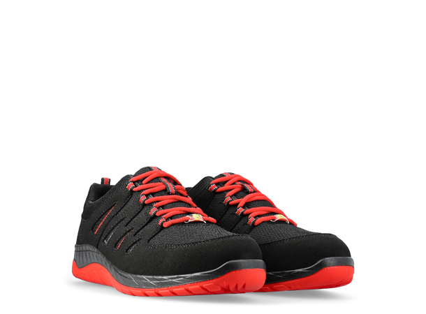 Elten Maddox Black-Red Low S3 Svart, str.45 S3 SRC