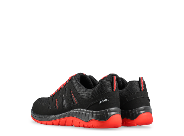 Elten Maddox Black-Red Low S3 Svart, str.45 S3 SRC