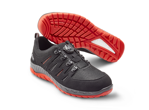 Elten Maddox BOA® Black-Red Low S3 Svart, str.47 S3 SRC