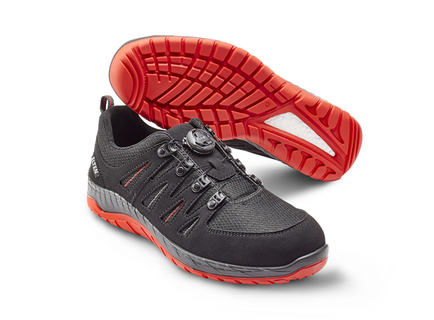 Elten Maddox BOA® Black-Red Low S3 Svart, str.43 S3 SRC