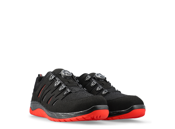 Elten Maddox BOA® Black-Red Low S3 Svart, str.43 S3 SRC